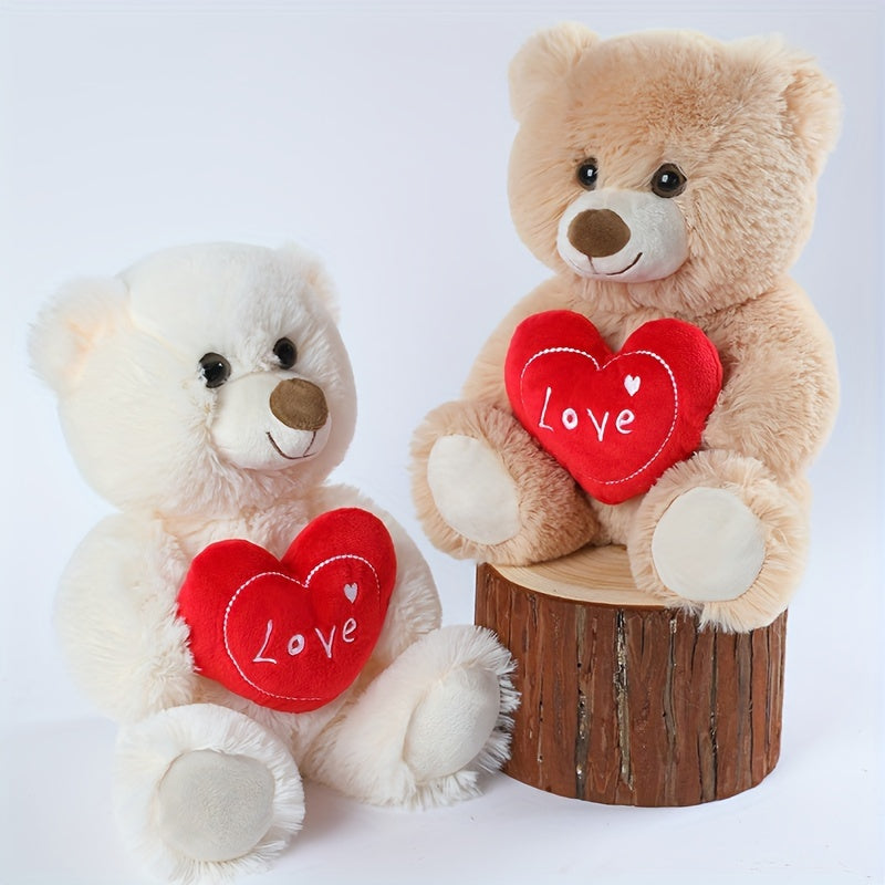 26cm/10.23in Love Heart Bear & Dog Stuffed Animal Love Bear with Heart Soft Plush Toy for Kids & Adults Chirstmas Valentine's Day Gift, Love Gift for Mom, Girlfriends, Baby