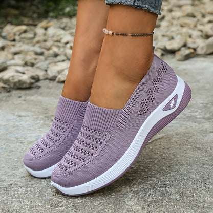 Women's Breathable Slip-On Flat Shoes with Soft PVC Sole