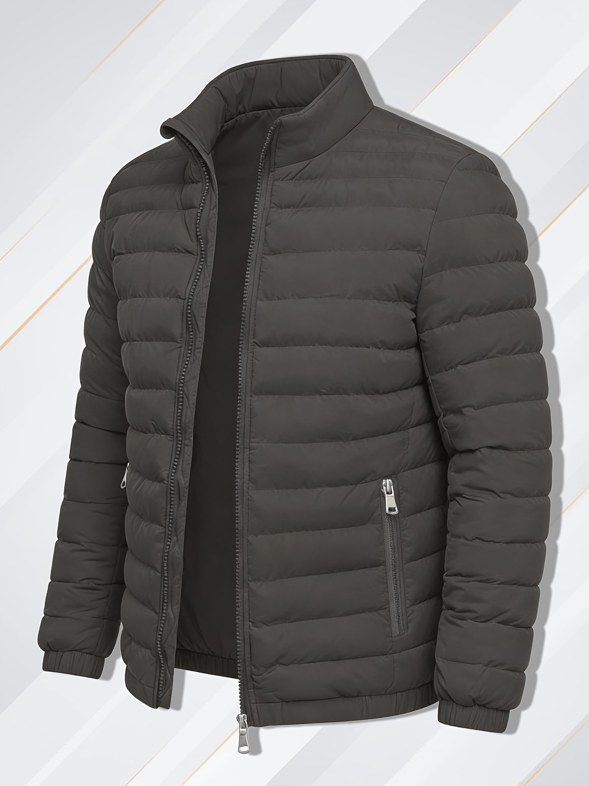 Men's Lightweight Windproof Casual Jacket with Stand Collar