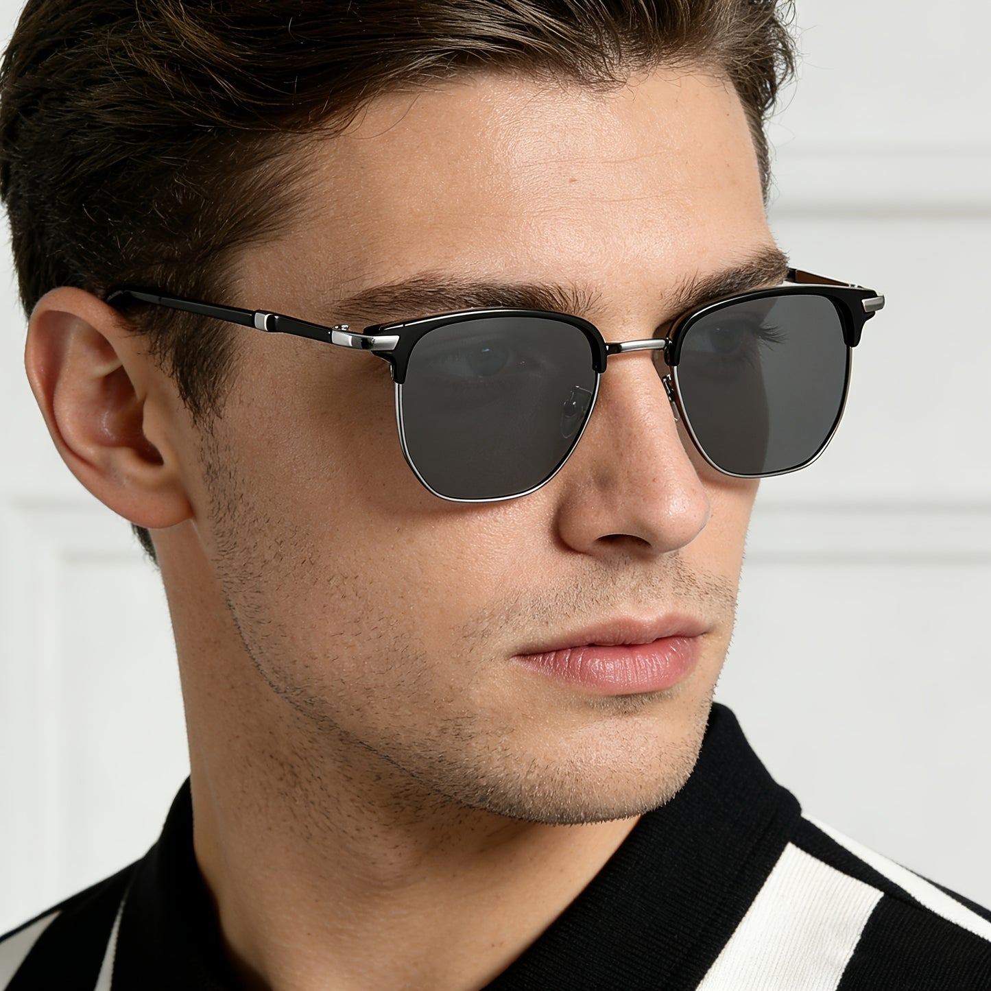 Vintage Square-Round Men's Sunglasses with UV400 Protection
