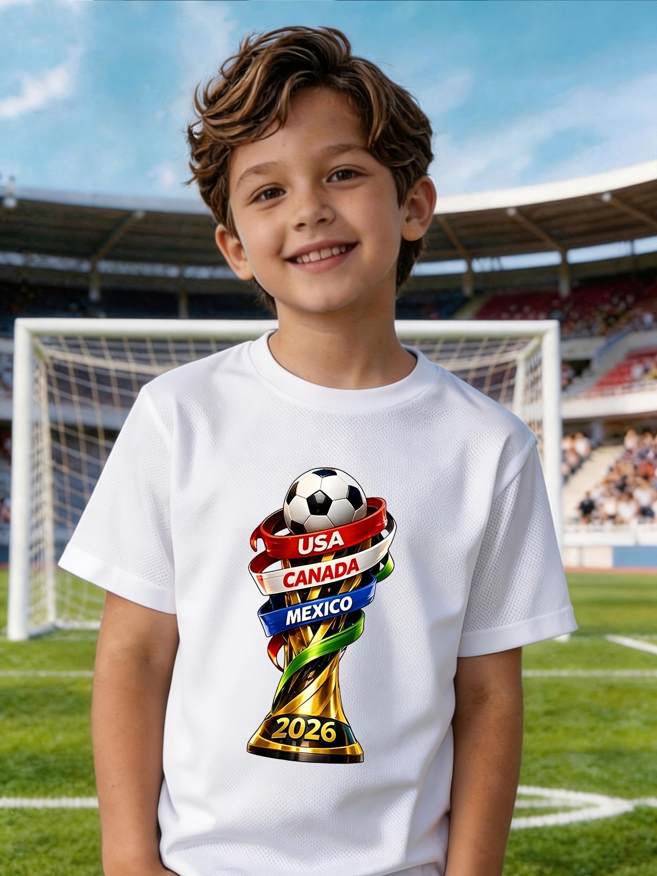 2026 FIFA World Cup Boys Mesh T-Shirt - Summer Sportswear