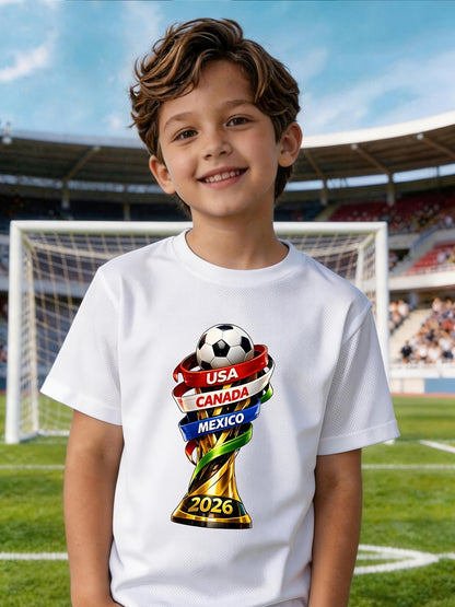 2026 FIFA World Cup Boys Mesh T-Shirt - Summer Sportswear