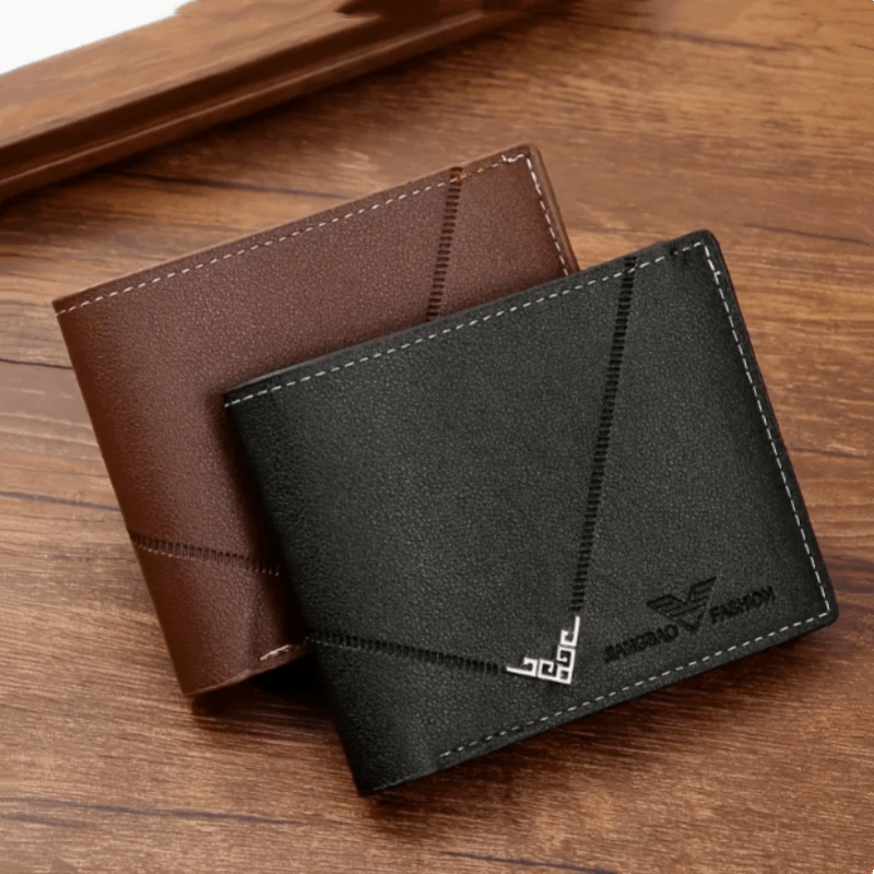 Men's Compact V-Short Wallet Suitable for - Short/Executive Style - Large Lychee Horizontal Blade with Multi-Card Holder - /Christmas/Valentine's/Father's Day Gift - Stylish & Functional Wallet for & s