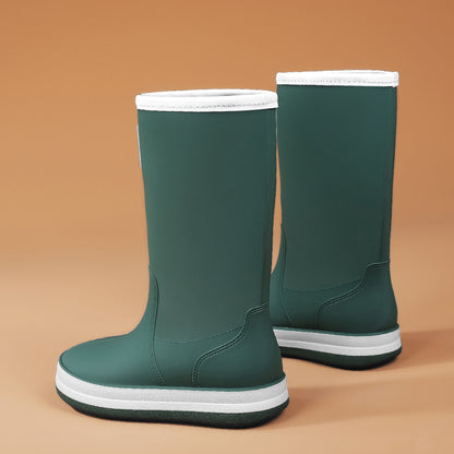 Men's High-Top PU Rain Boots All-Season Slip-On Style