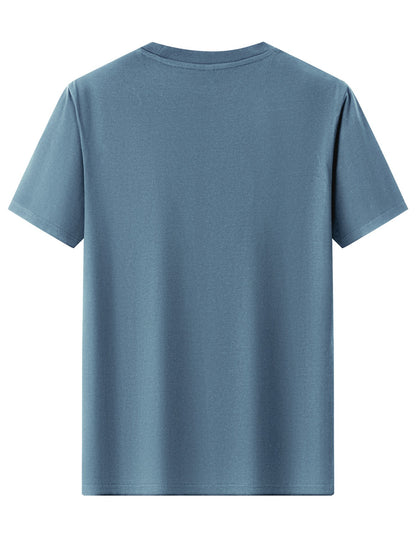 2pcs 100% Cotton Men's T-Shirts, Summer Short Sleeve Slim Fit Tops, Trendy Versatile Casual Basic Style with Minimalist CK Letter Print on Chest for  Flair - ayq