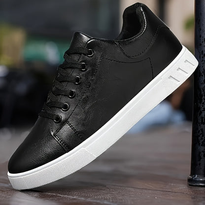 Men's Fashion Skateboard Sneakers - Comfortable Non-Slip Lace-Up Casual Shoes, Suitable for Outdoor Activities, All-Season Wear - ayq