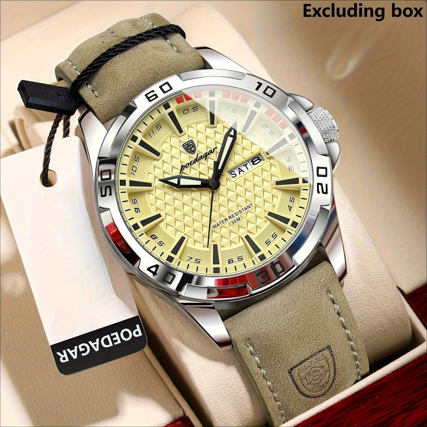 POEDAGAR Men's Casual Quartz Watch with Date & Waterproof