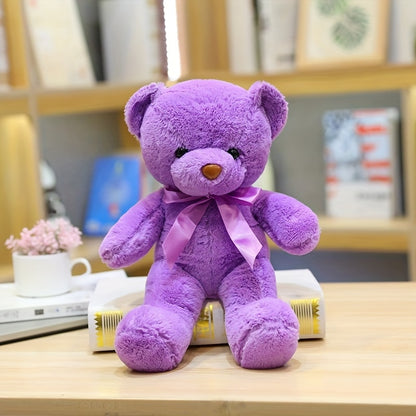 Pet Supplies Teddy Bear Style Design Pet Plush Dog Toy, Purple, Brown, Blue, White, Beige 5 Colors Available, Soft and Comfortable Plush Material, Filled Animal Plush Toys, Softly Filled Animals Hug Companion Toys, Suitable f