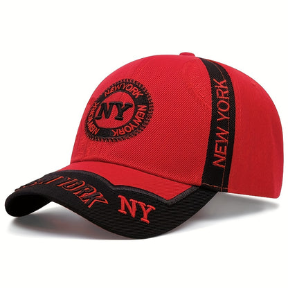 NY Embroidered Lightweight Baseball Cap with Adjustable Strap