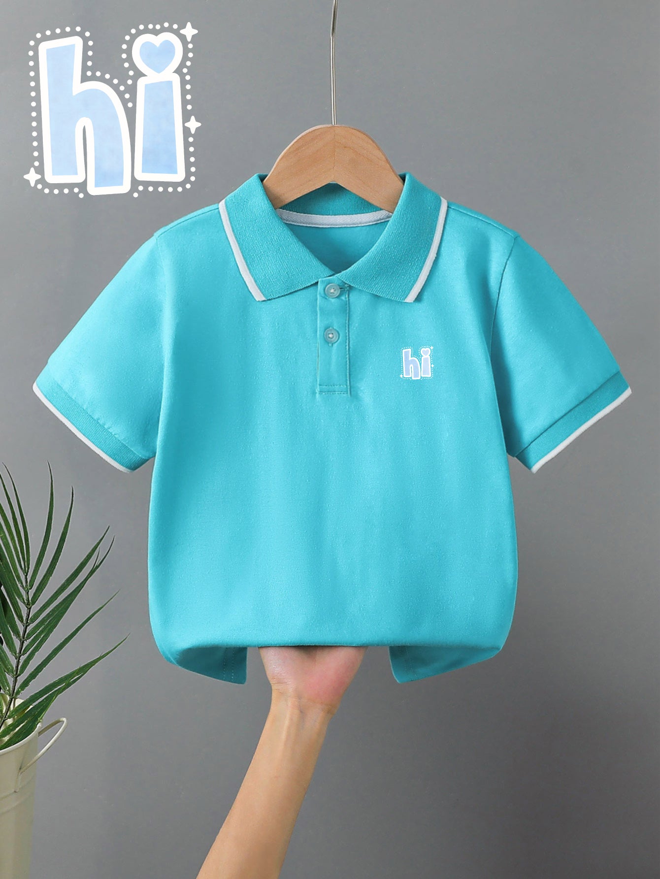 Children's Summer Cotton Polo Shirt with Animal Print