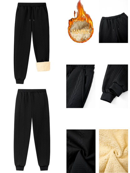 Men's Winter Fashion Two-Piece Set: Jacquard Hooded Cardigan with Lining & Long Pants – Ideal for Autumn and Winter, Winter Clothes For Men