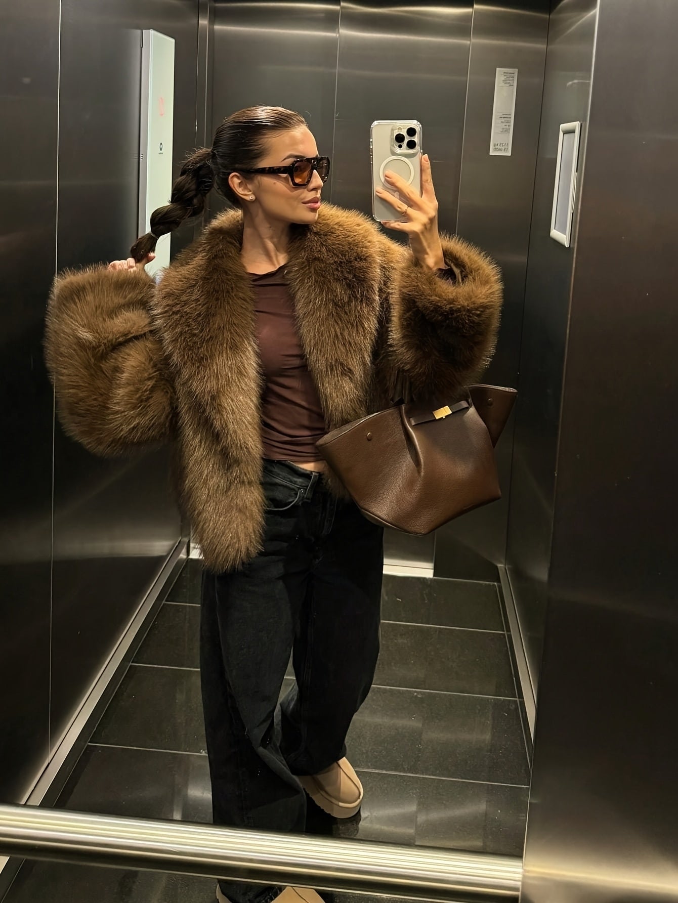 Women'S Thick Fox-like Fur Coat - Elegant Winter Jacket with Button Front Closure, Non-Stretchy Luxury Outerwear for Cold Weather, Chic Coat for Everyday & Formal Events (INDEFEIR), Winter Jacket, Formal Event Attire, Plush T