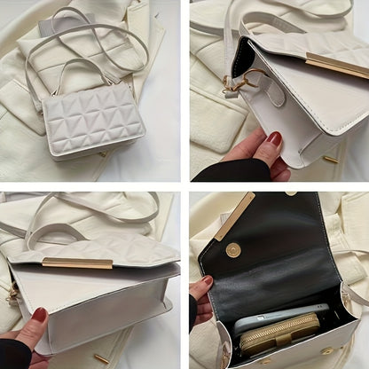 1pc Stylish Quilted Crossbody Bag for Women - Adjustable Strap & Magnetic Clasp Closure, Lightweight Durable Design for Everyday Work Outings, Multiple Colors Available