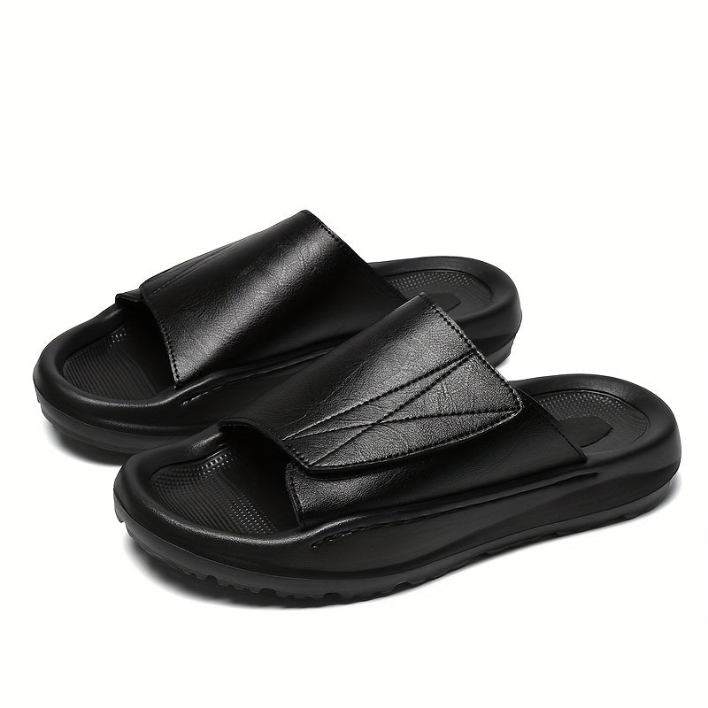 Men's Summer Outdoor Slippers Split Leather Slip-On Sandals