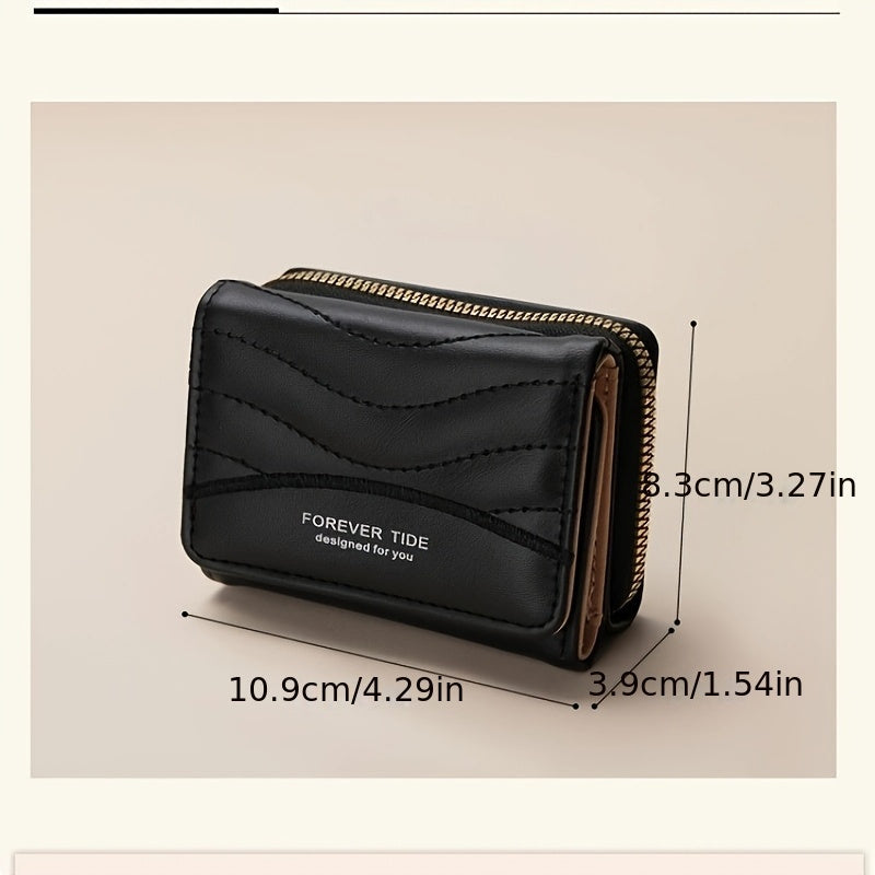 New Women's Fashion Minimalist Foldable Coin Purse with Clasp Design, Large Capacity, 6 Colors Available