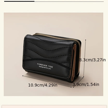 New Women's Fashion Minimalist Foldable Coin Purse with Clasp Design, Large Capacity, 6 Colors Available