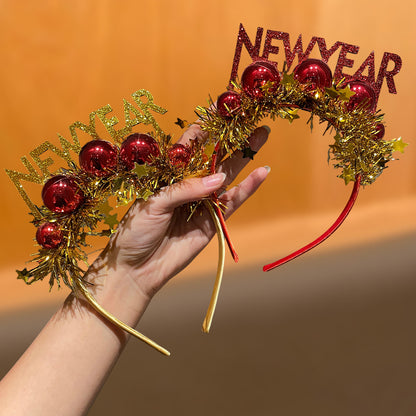 1/2pcs New Year Style, New Year Slogan Decorated Star Headband, Simple and Cute, Suitable for New Year's Eve Events, Parties, and Gatherings, Enhances Festive Atmosphere, Recommended as a New Year Gift Hair Accessory, Festive