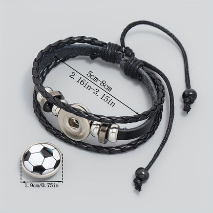 Fashionable PU Leather Football Fan Bracelet Sports Wristband