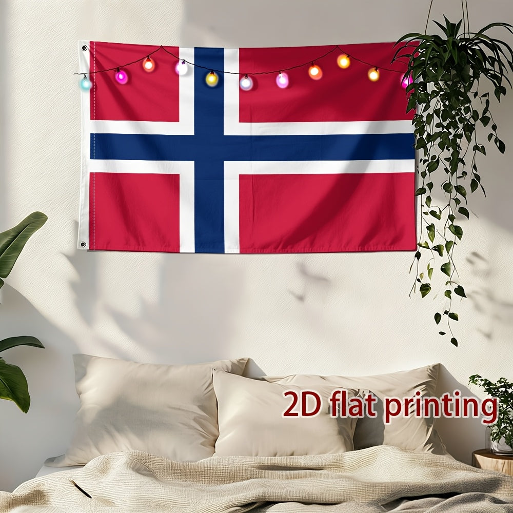 Norwegian Flag Single-Sided Polyester Cheer Flag for Sports Events