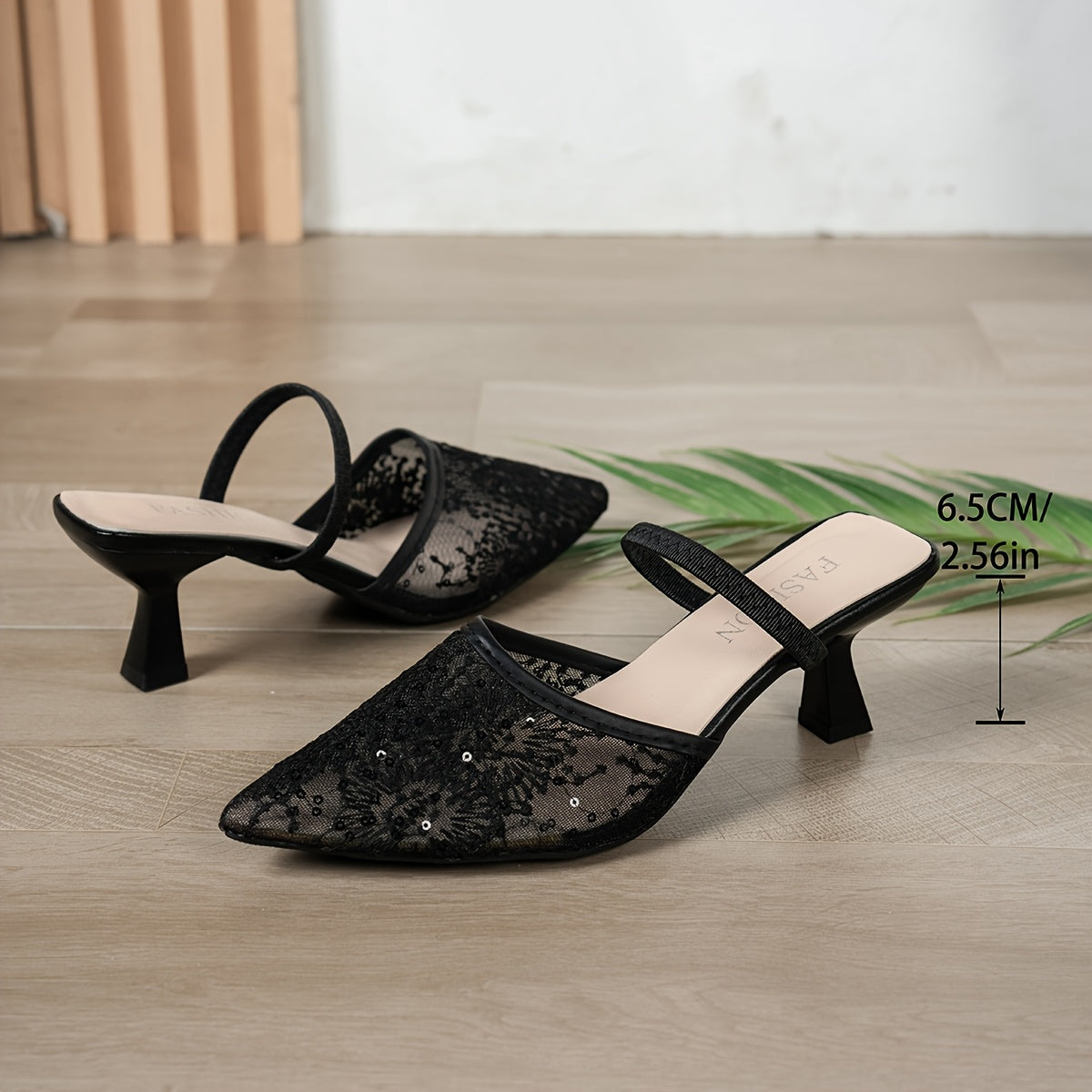 Elegant Women's High Heel Stiletto Mesh Single-Strap Mules