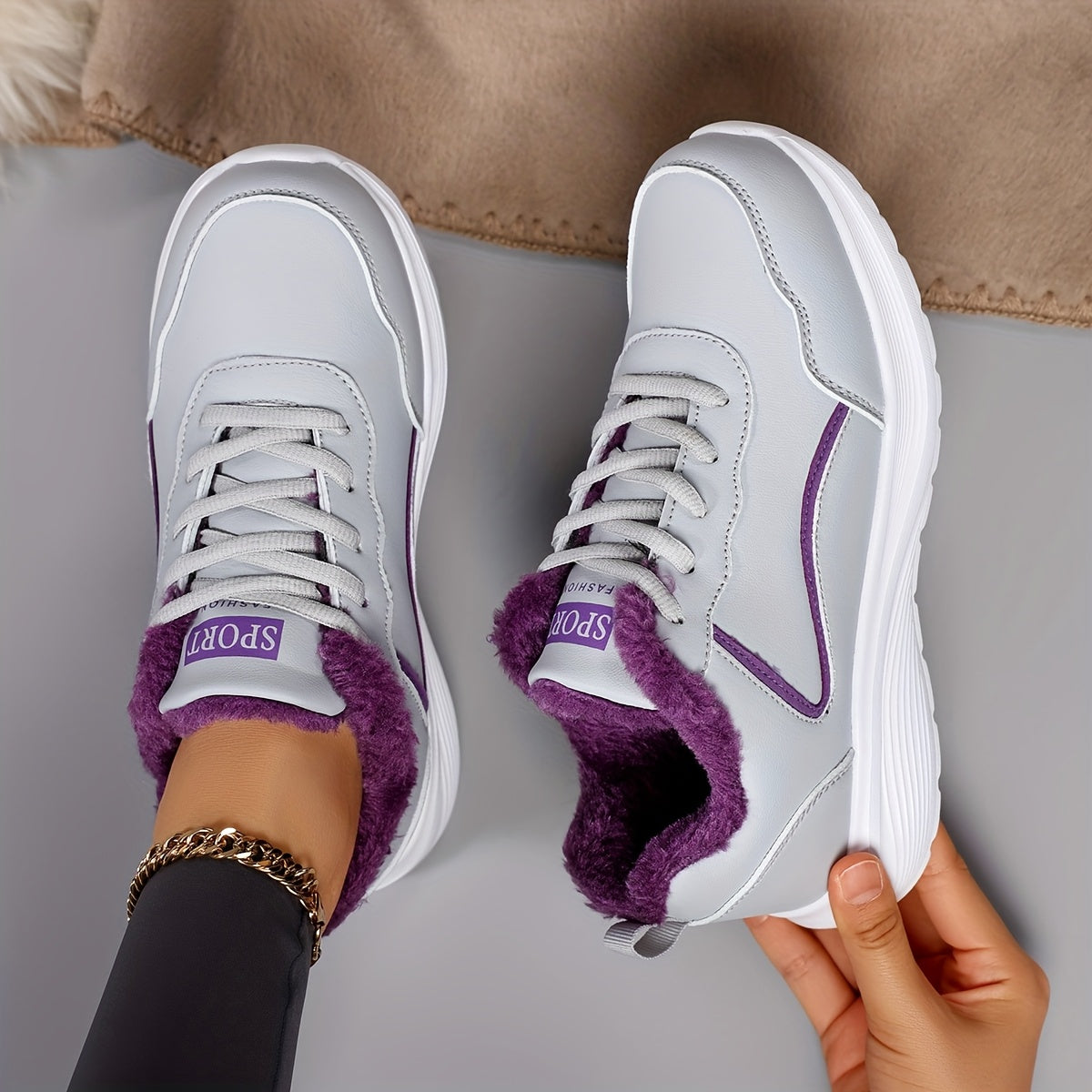 Women'S Winter Snow Boots - Thick Platform Sole for Traction, Lightweight Cold Weather Shoes with Lace-Up Closure, Slip-Resistant EVA Outsole - All- Synthetic faux leather-like Upper - Warm Insulated for Running, Hiking, Ever