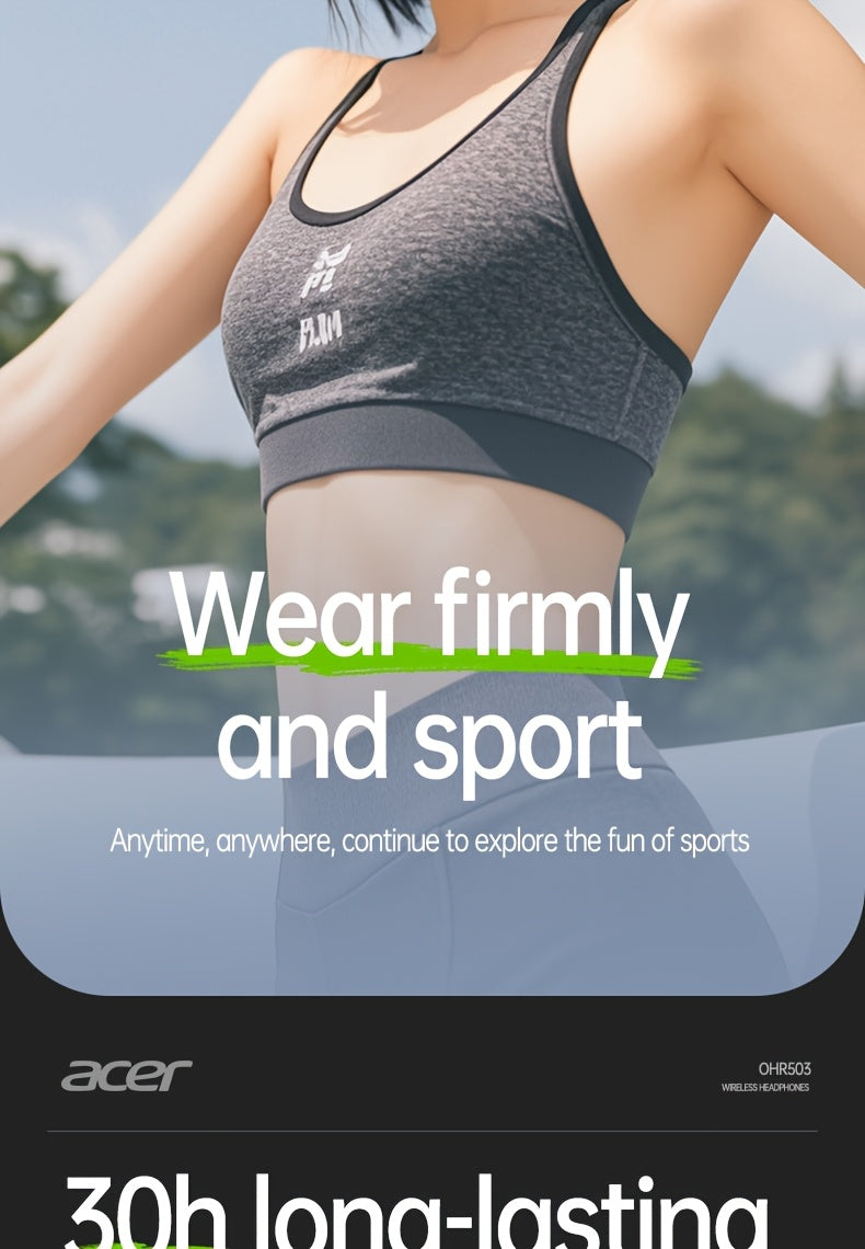 30h Wireless Earbuds Acer OHR503 Mini Sport Wireless Earbuds | Wireless Stereo, Long 30h Standby, Noise-Canceling, Comfortable Wear | Universal Fit, Latest Model, Touch Control