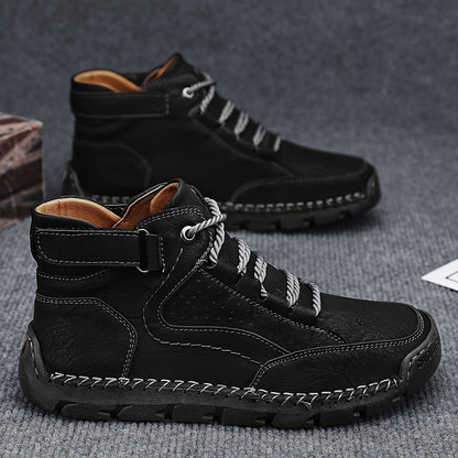 Men's Breathable Lace-Up Short Hiking Boots with Rubber Sole