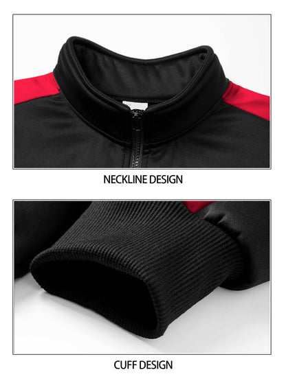 Men's Autumn Winter Stand Collar Zipper Jacket & Pants Set