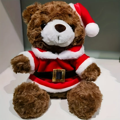 One Cute Christmas Teddy Bear Plush Toy, Perfect As a Soft Gift for Children, Ideal for Holiday Home Decoration And As a Festive Present