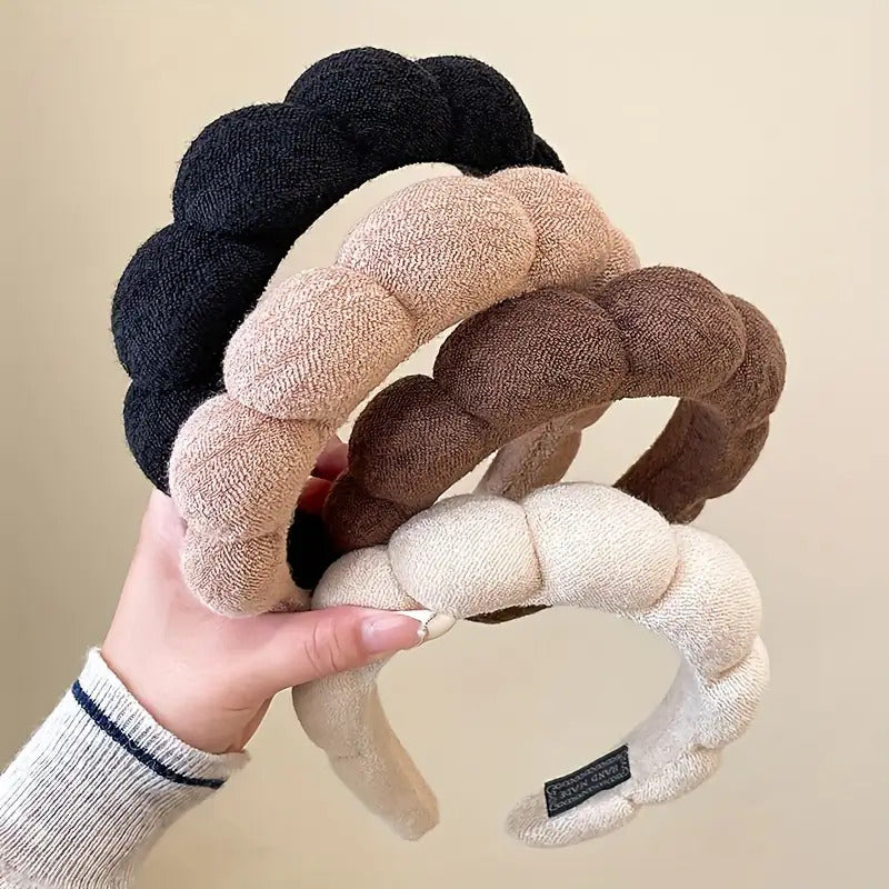 Wide-Brimmed Anti-Slip Cotton Headband for Autumn Winter