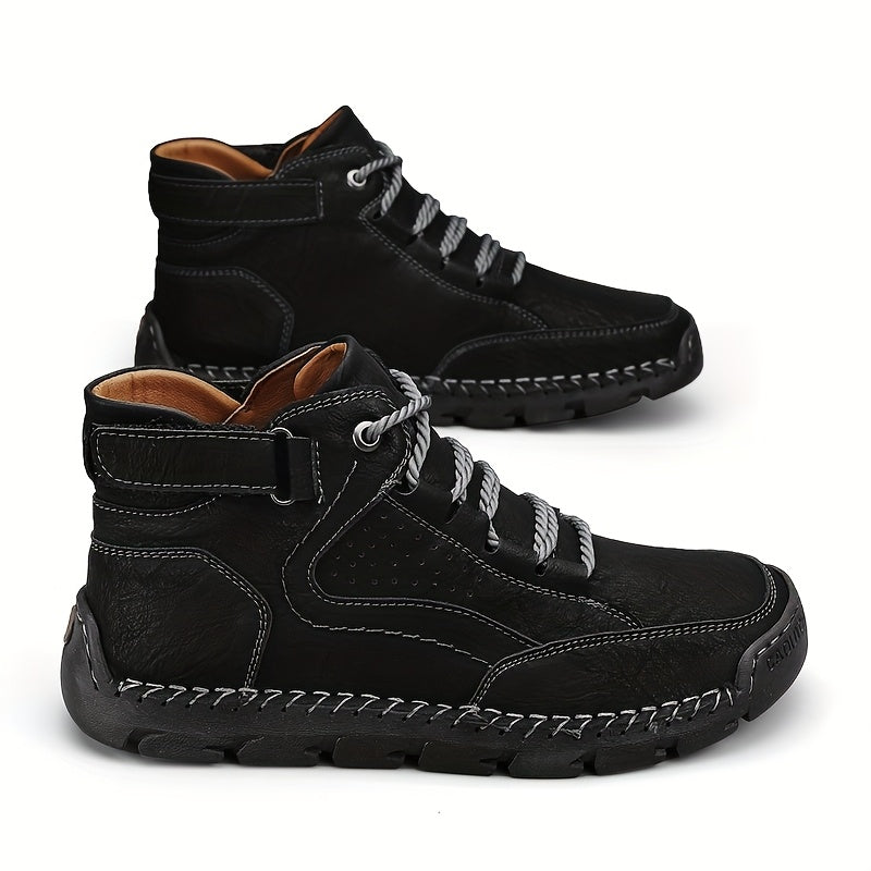Men's Breathable Lace-Up Short Hiking Boots with Rubber Sole