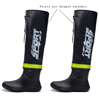 Waterproof High-Calf Slip-On Boots for Outdoor Adventures