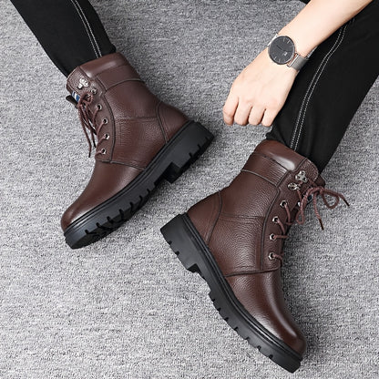 Men's Fleece-Lined High-Top Winter Boots Warm Outdoor Shoes