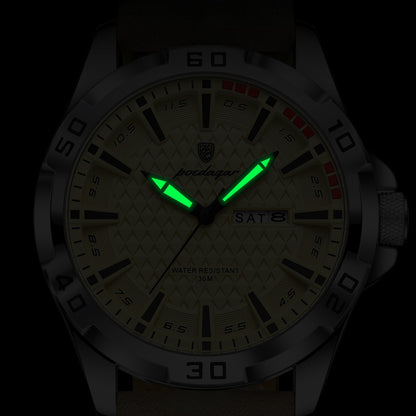POEDAGAR Men's Casual Quartz Watch with Date & Waterproof