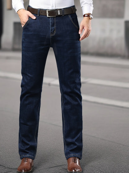 High-quality Men's Denim Trousers, Business Style, Elastic Men's Pants, New Autumn/winter Fashion Trend