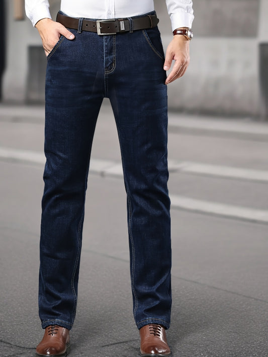 High-quality Men's Denim Trousers, Business Style, Elastic Men's Pants, New Autumn/winter Fashion Trend