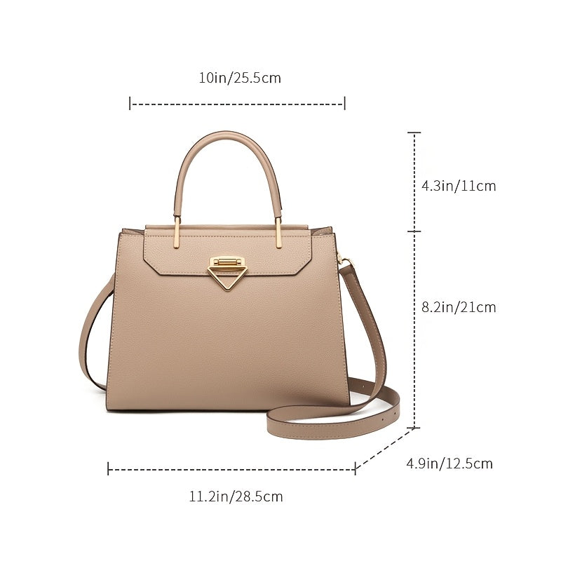 Vintage Large-Capacity Women's Leather Handbag with Adjustable Strap