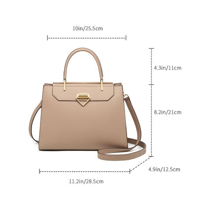Vintage Large-Capacity Women's Leather Handbag with Adjustable Strap