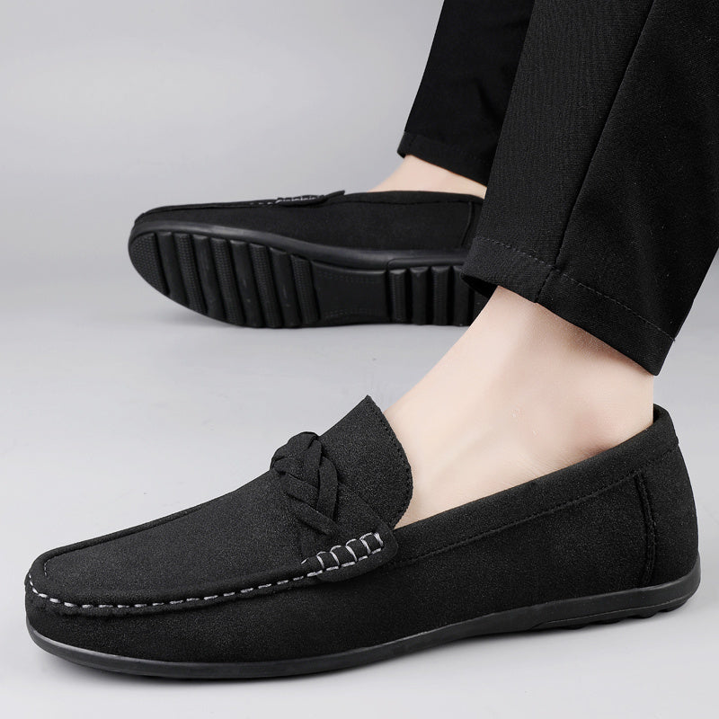 Plus Size Men's Casual Slip-On Loafers in Microfiber Leather