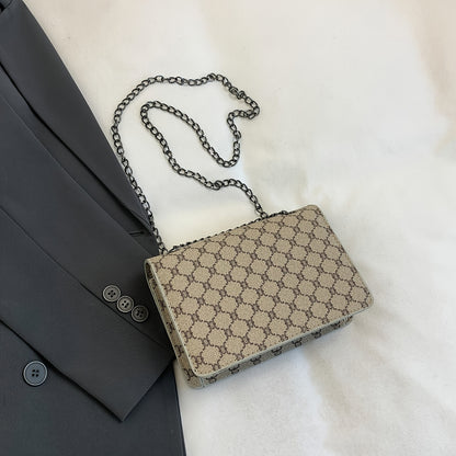 Women'S Fashion Large-Capacity Shoulder Bag | Crossbody Chain Bag for Middle-Aged Women, Faux Leather, Geometric Pattern, Multiple Colors, Buckle Closure | Care Instructions: Do not wash, Paint: Yes, Lining: Faux Leather