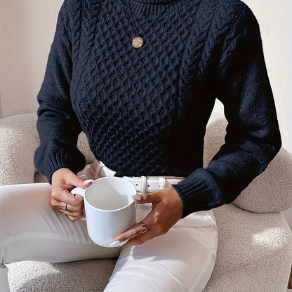 Women's High Neck Twisted Sweater