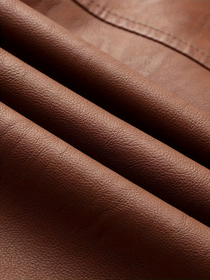 Men's Stylish Burgundy Jacket - Fall/Winter Trendy Stand Collar Biker Jacket with Multiple Zippered Pockets, Casual Design for Casual Attire, Fall Jacket | Modern Casual Jacket | Glossy Finish Jacket