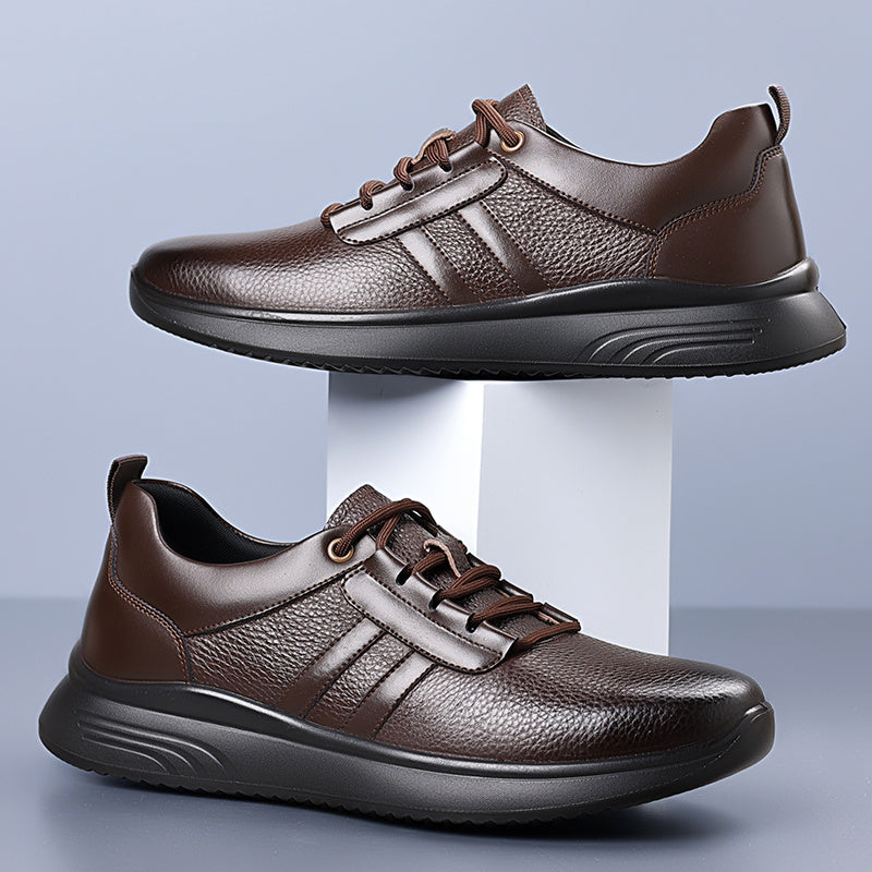 Men's Classic Derby Lace-Up Walking Shoes with Cushioned Sole