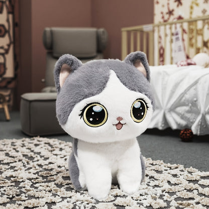 A New Cute Cartoon Plush Toy of a Small Cat, Available in Gray And Black Styles, Perfect As a Holiday Gift, Present, Christmas Surprise, Thanksgiving Gift, Friend Gift, Holiday Present, Day Gift, Couple'S Gift, Valentine'S Da