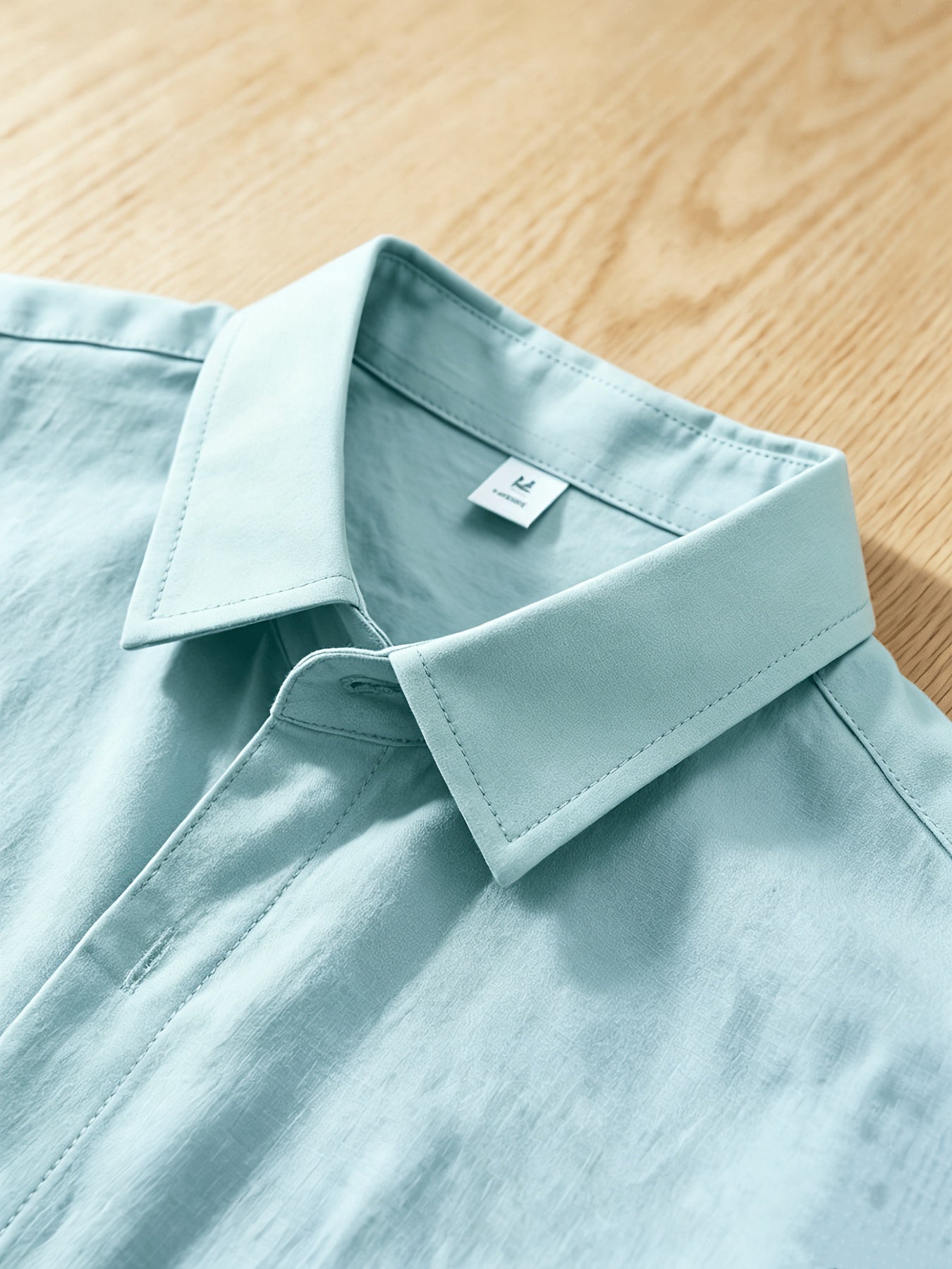 Men's Casual Button-Up Shirt, Cotton-Linen Blend, Short Sleeve