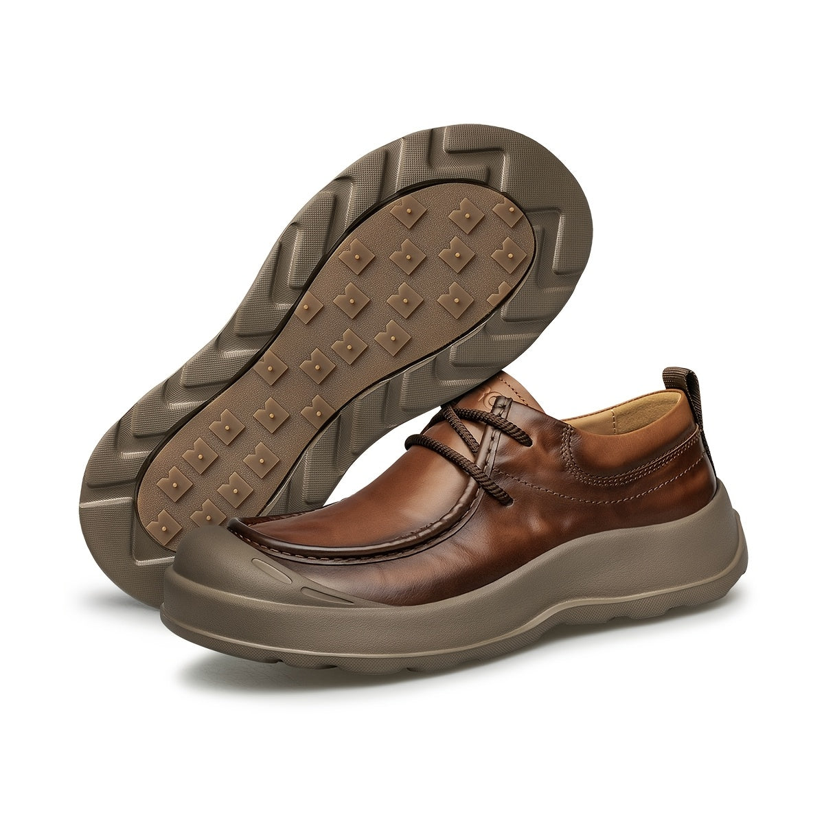 Men's Vintage Leather Casual Shoes with Lightweight Cushioning