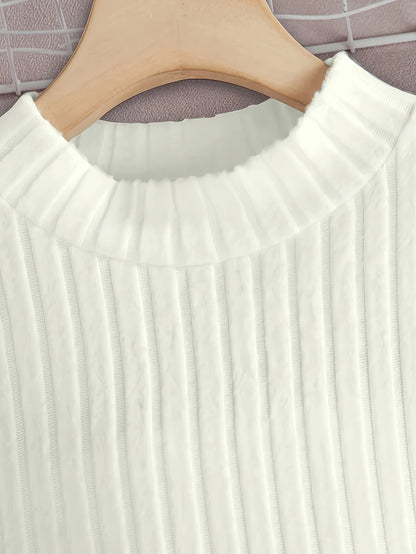 Girls' Casual Round-Neck Top, V-Neck Vest & Pleated Skirt Set