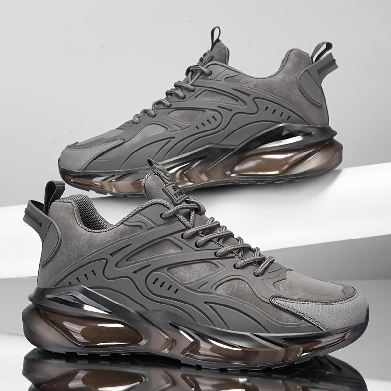 Men's Breathable Slip-Resistant Casual Sneakers - High-Elastic Shock Absorption, Lightweight Low-Top Design with PU Upper  PVC Sole for Hiking, Running, Daily Wear - All-Season Comfort, Breathable Shoes, Running Footwear, Sl