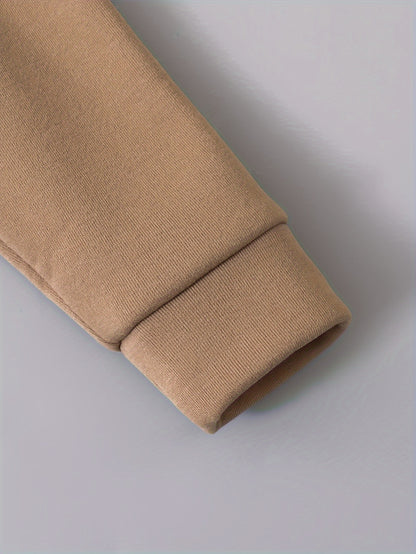 Casual Long Sleeve Hoodie & Joggers Warm Set, LOS ANGELES Letter Embossed Design, 2-piece Boys Co Ord Set For Winter Fall Daily And Outdoor Wear