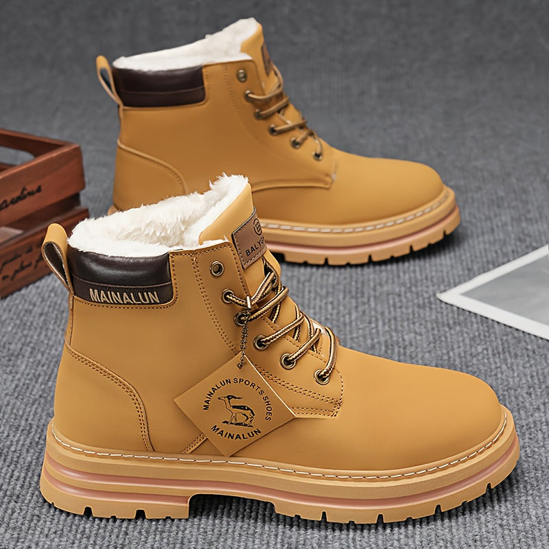 1 Pair Large Size High-Top Winter Snow Boots - Warm  Upper & PVC Sole, Heavy-Duty Traction for Ice/Ground, All-Terrain Outdoor Boots Suitable for Daily Wear, Commuting, and Winter Activities
